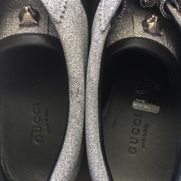 Womens GUCCI Metallic Glitter Web Sneaker w/Studs - Picture 4 of 8